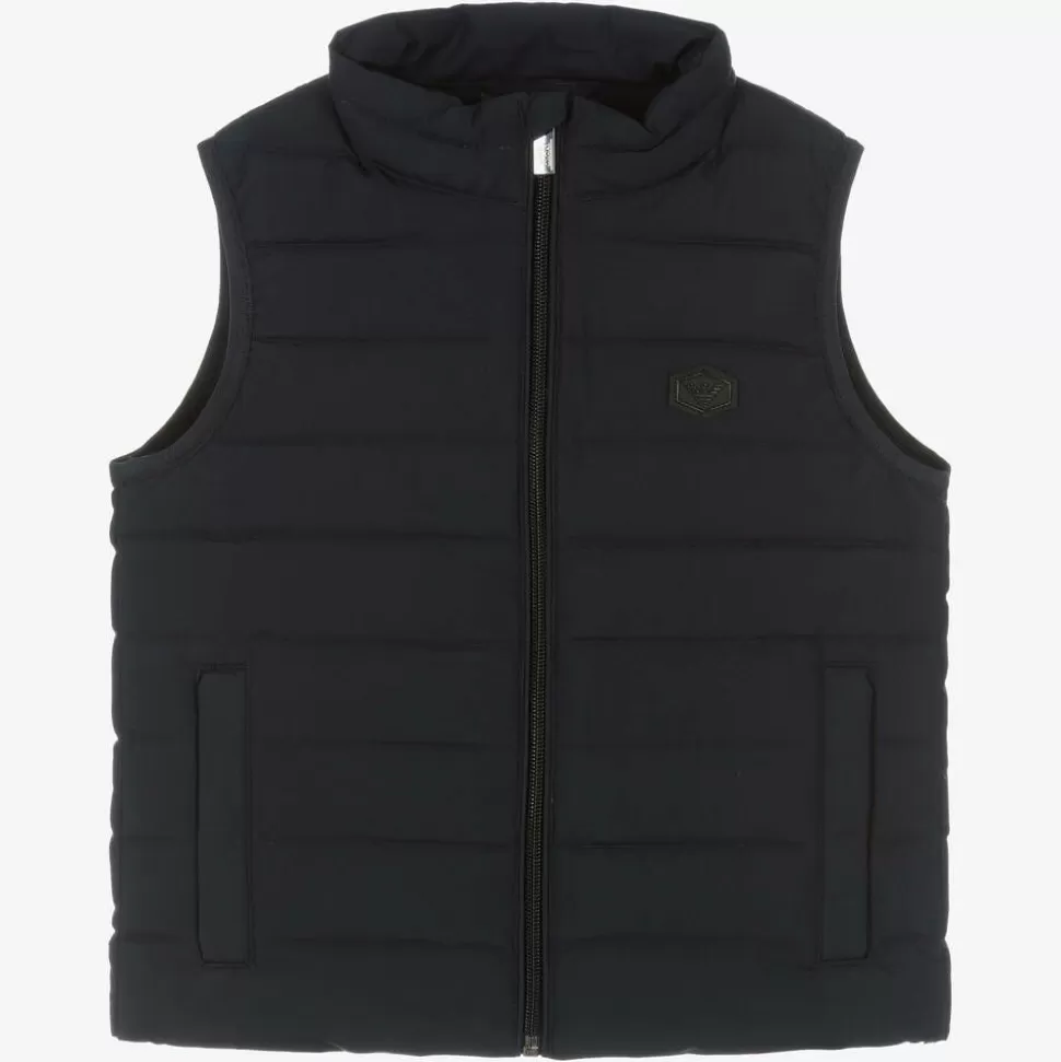 Emporio Armani Boys Navy Blue Down Padded Eagle Gilet^BOY Coats & Jackets