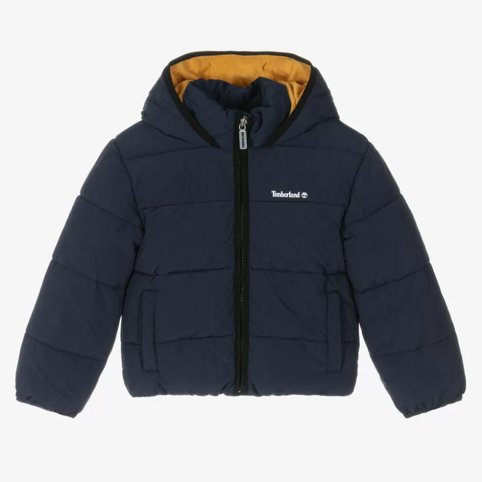 Timberland Boys Navy Blue Hooded Puffer Jacket^BOY Coats & Jackets