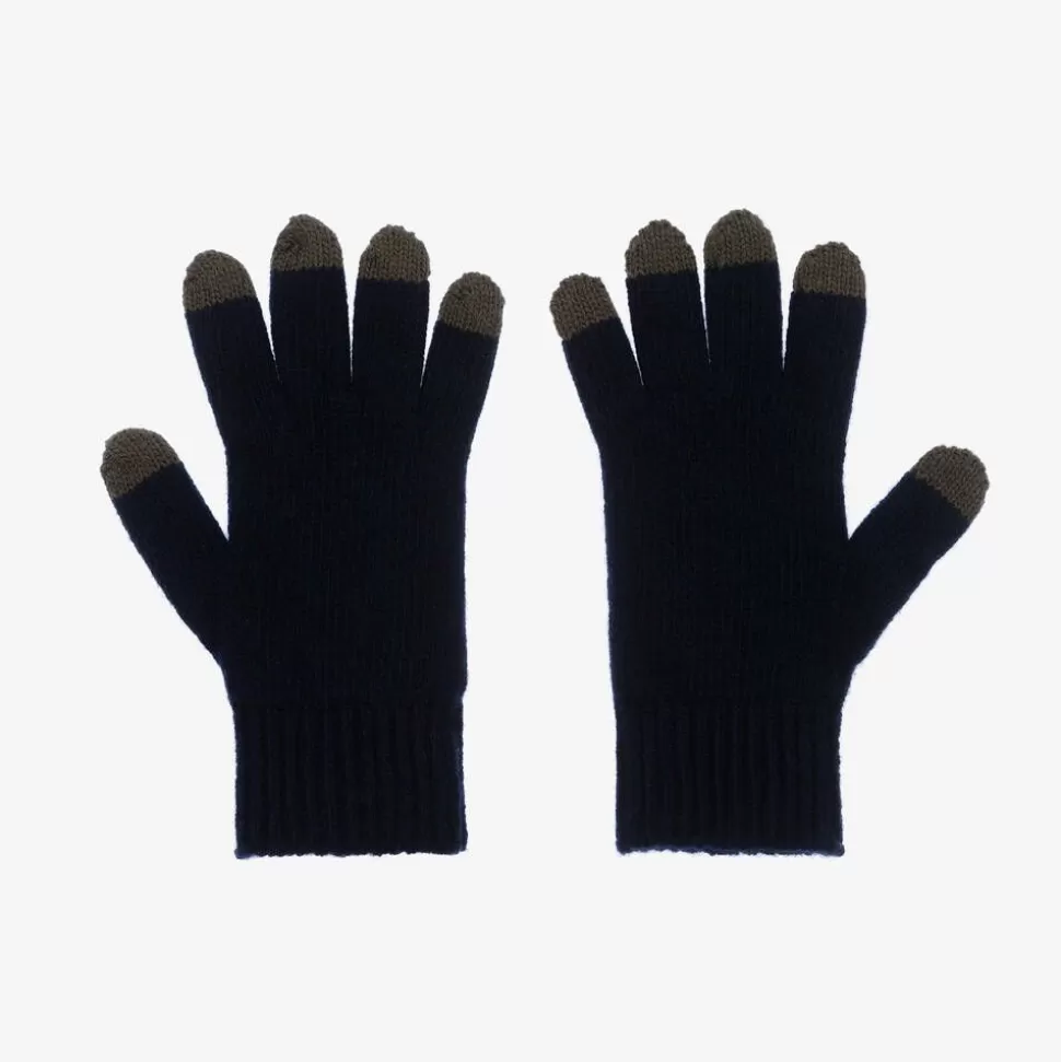 Moncler Enfant Boys Navy Blue Knitted Wool Gloves^BOY Gloves & Mittens