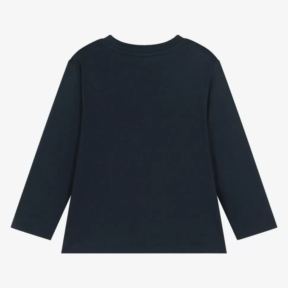 Timberland Boys Navy Blue Logo Print Top^BOY Tops