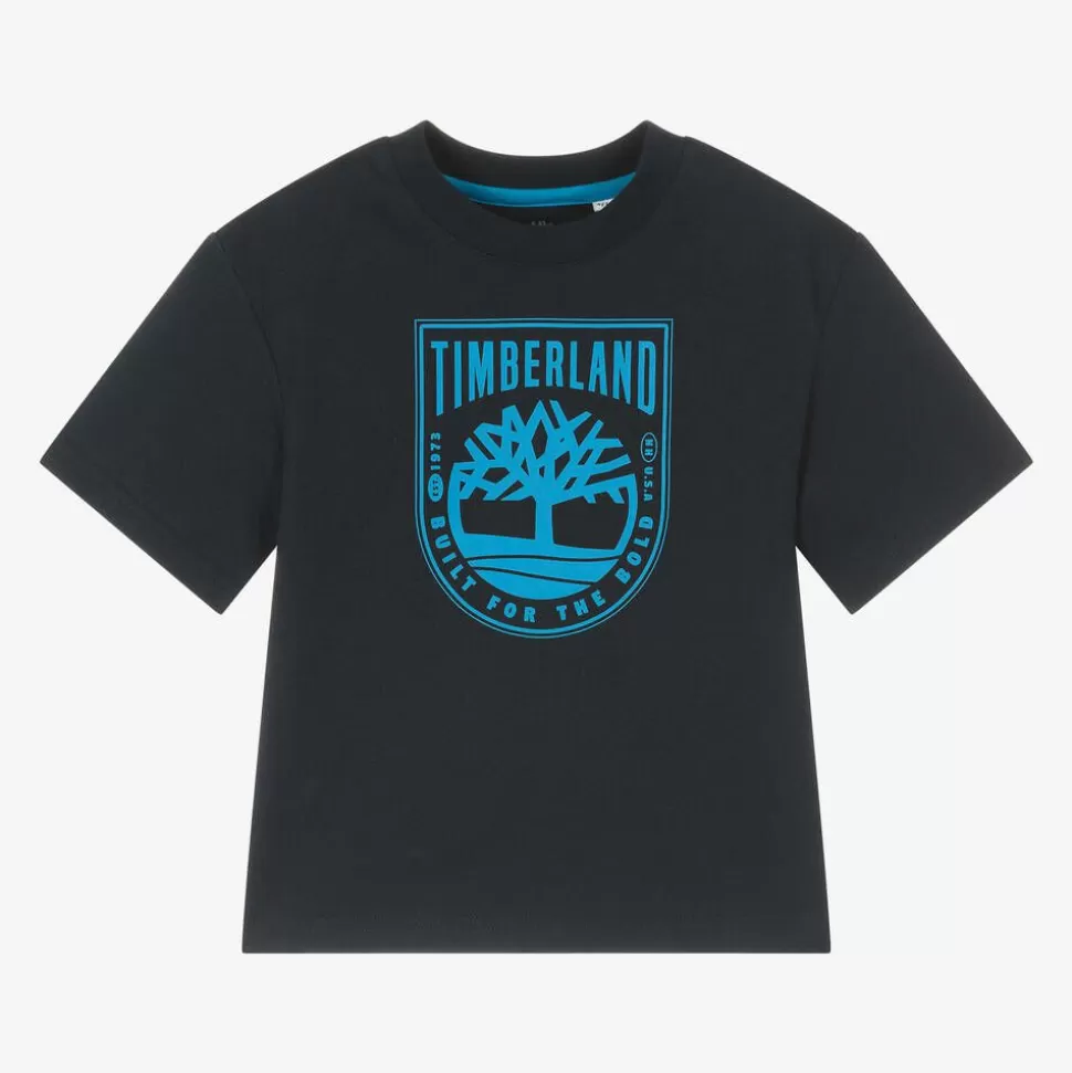 Timberland Boys Navy Blue Organic Cotton T-Shirt^BOY Tops