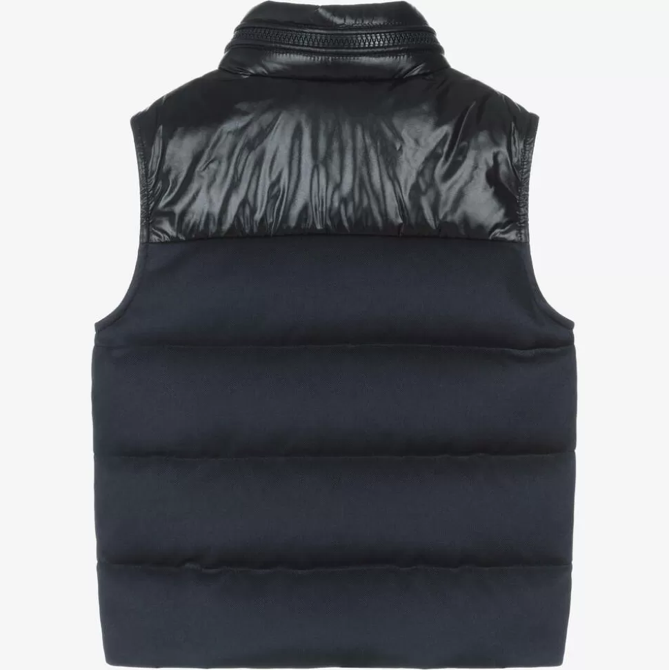 Moncler Enfant Boys Navy Blue Peter Down Padded Gilet^BOY Coats & Jackets