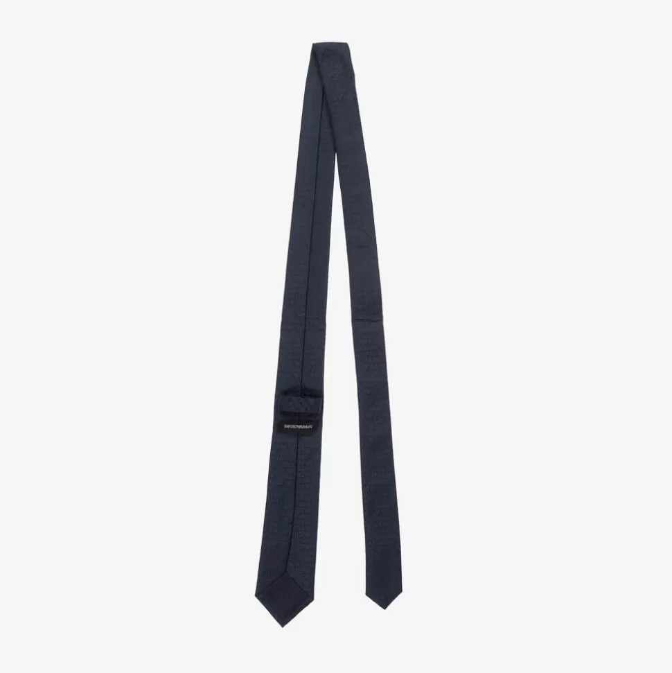 Emporio Armani Boys Navy Blue Silk Jacquard Tie^BOY Clothing Accessories