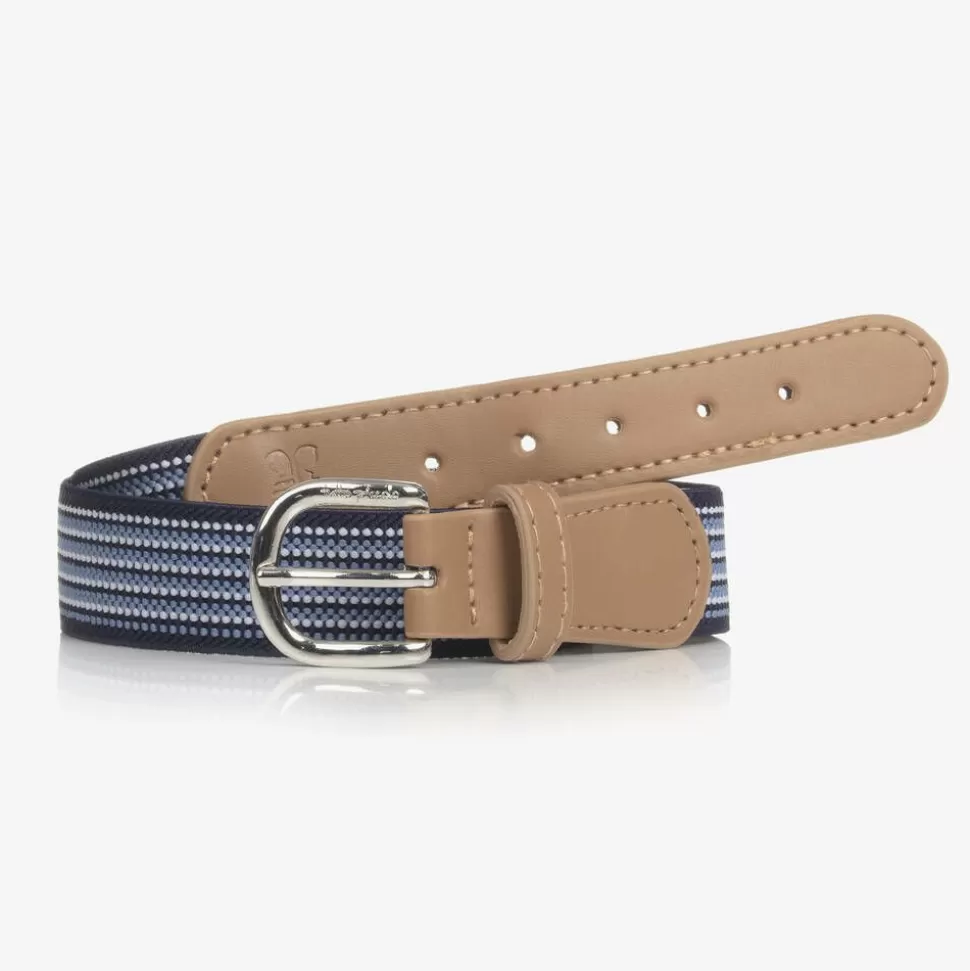 Tutto Piccolo Boys Navy Blue Striped Belt^BOY Clothing Accessories