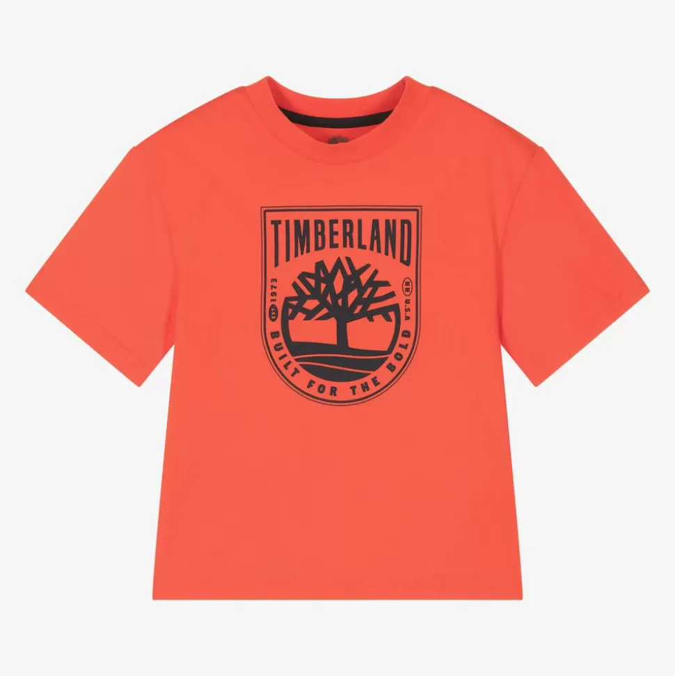 Timberland Boys Orange Organic Cotton T-Shirt^BOY Tops