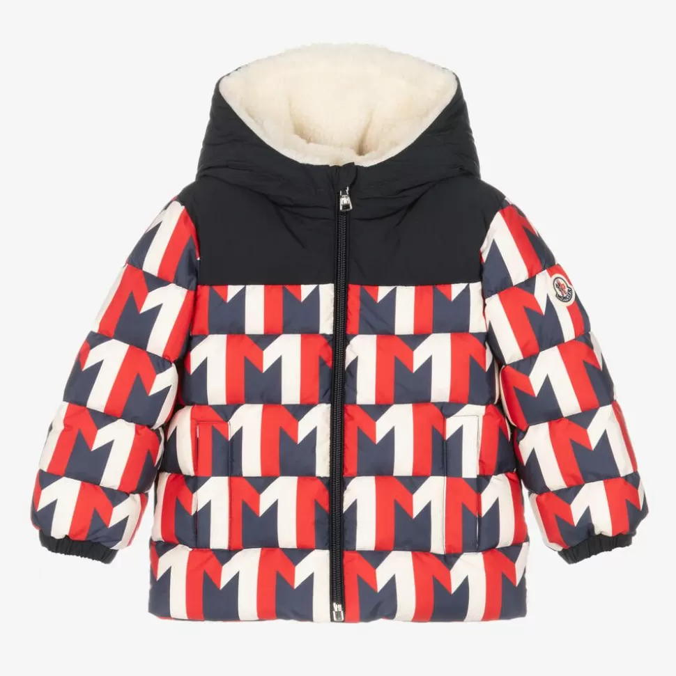 Moncler Enfant Boys Red & Blue Down Padded Eddie Coat^BOY Coats & Jackets