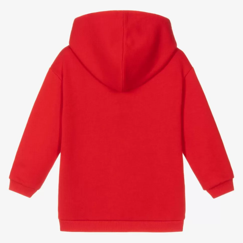 Gucci Boys Red Cotton Logo Hoodie^ Tops