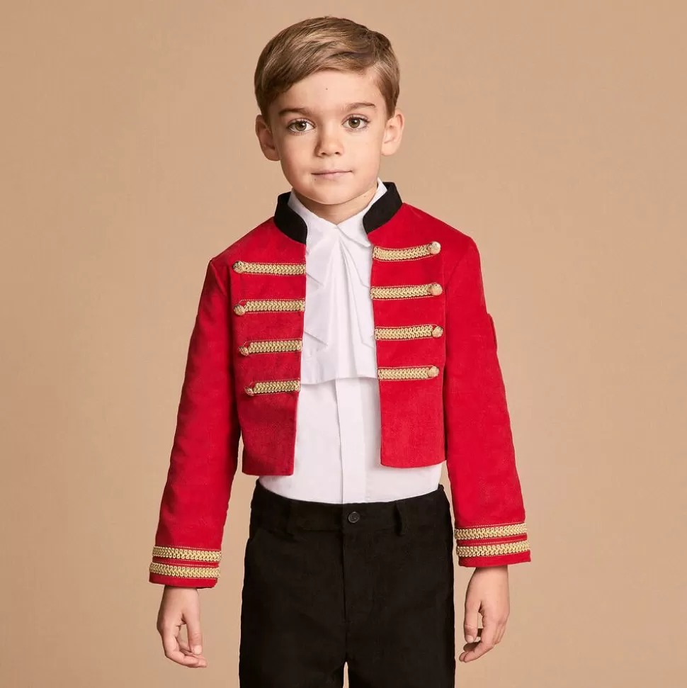 Beatrice amp; George Boys Red Cotton Military 3 Piece Suit^BOY Suits