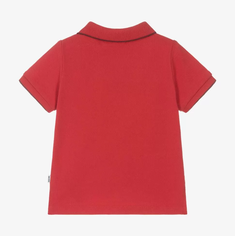 BOSS Boys Red Cotton Polo Shirt^BOY Tops