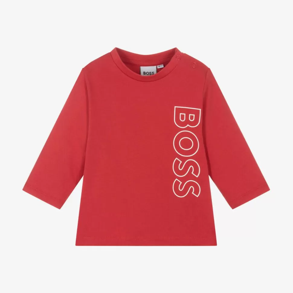 BOSS Boys Red Cotton Top^BOY Tops