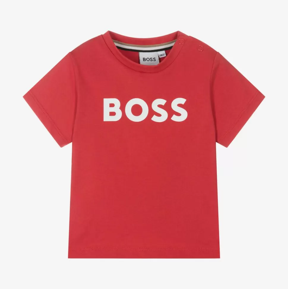BOSS Boys Red Cotton T-Shirt^BOY Tops