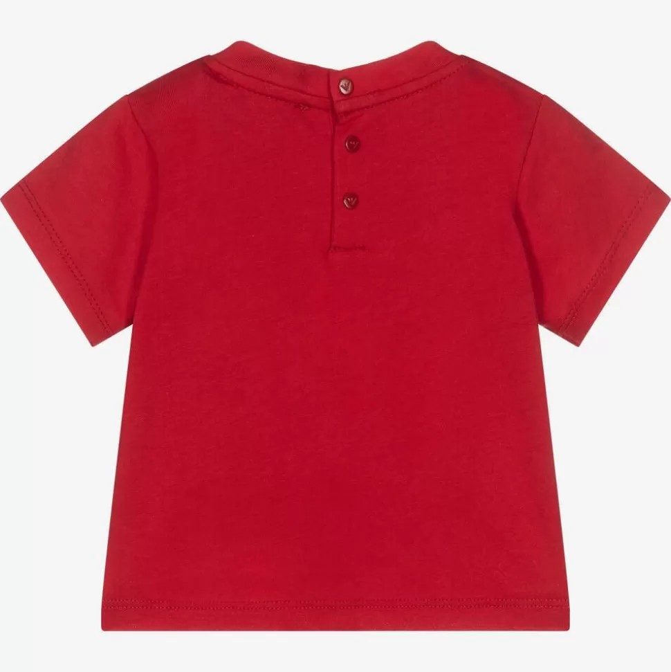Emporio Armani Boys Red Cotton T-Shirt^ Tops