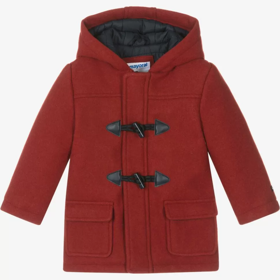 Mayoral Boys Red Hooded Duffle Coat^BOY Coats & Jackets