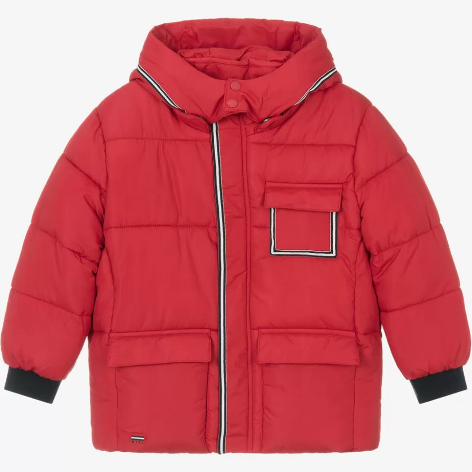 Mayoral Boys Red Hooded Puffer Coat^BOY Coats & Jackets