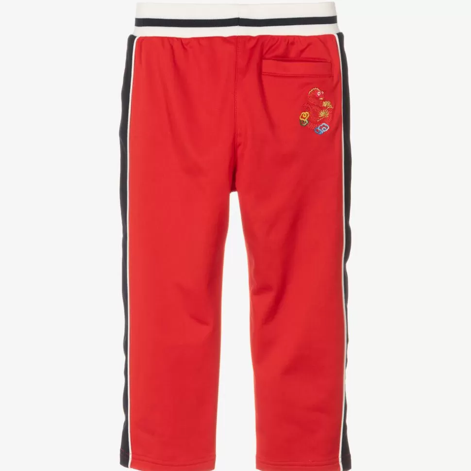 KENZO KIDS Boys Red Jersey Snake Joggers^BOY Trousers