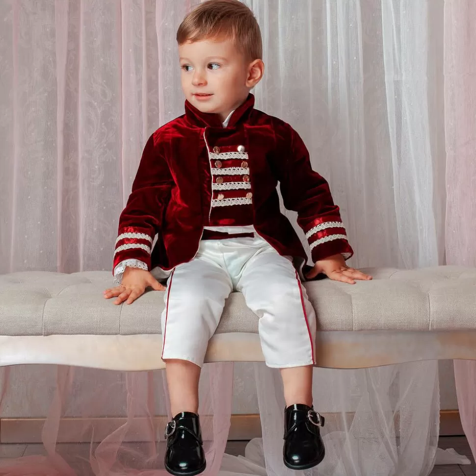 Andreeatex Boys Red Satin & Velvet Suit^BOY Suits | Suits