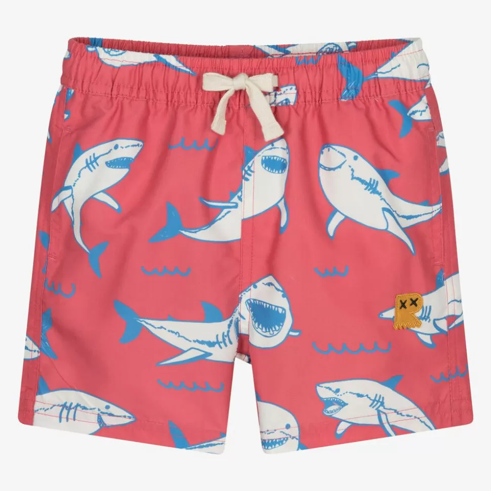 Rock Your Baby Boys Red Sharks Swim Shorts^BOY Swimwear