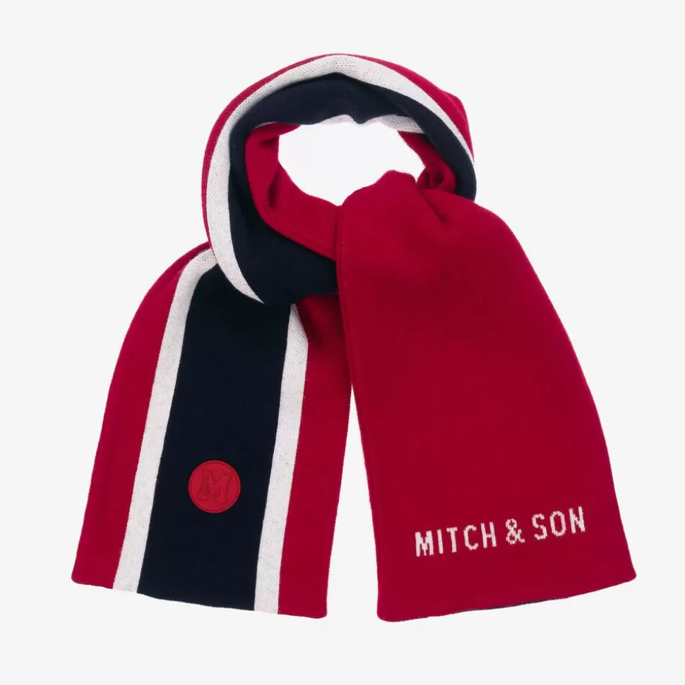 Mitch amp; Son Boys Red Striped Reversible Scarf (119cm)^BOY Scarves