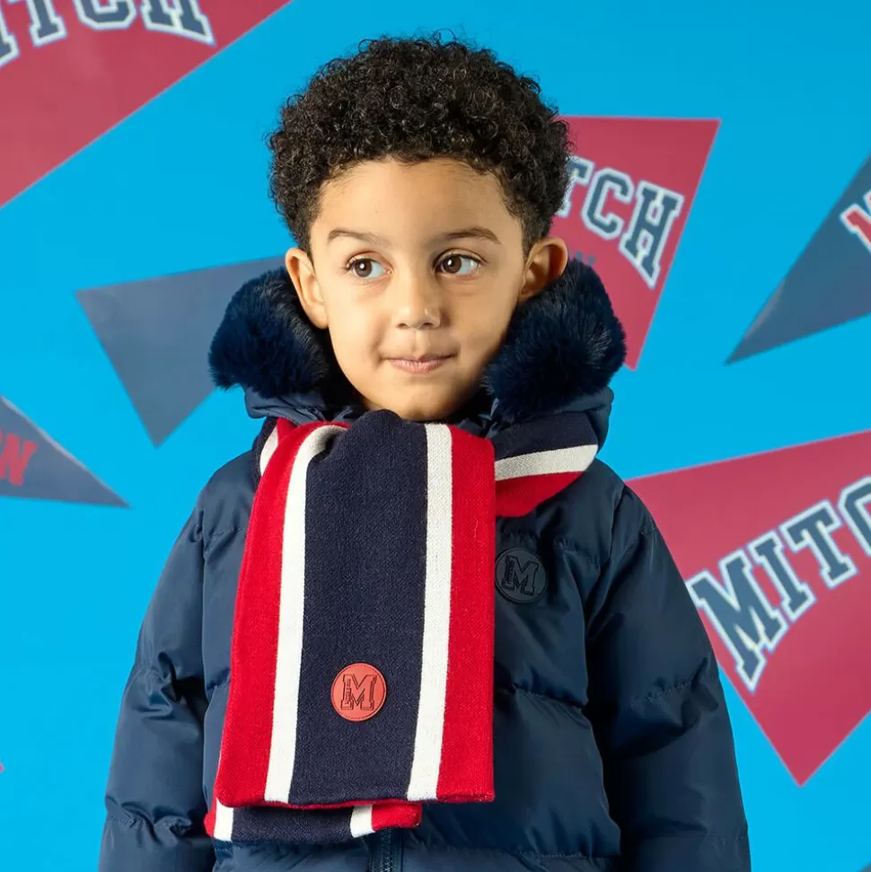 Mitch amp; Son Boys Red Striped Reversible Scarf (119cm)^BOY Scarves