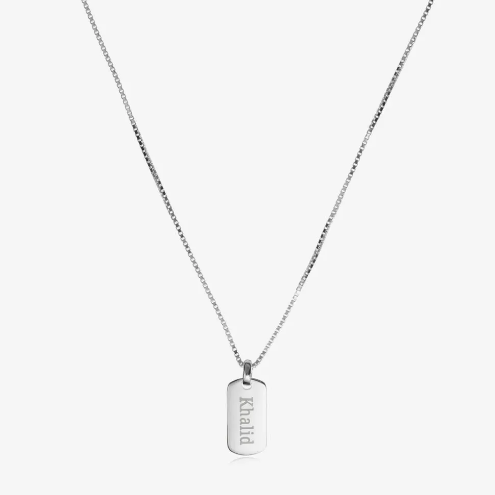 Little Star Boys Silver Personalised Tag Necklace (38cm)^BOY Jewellery