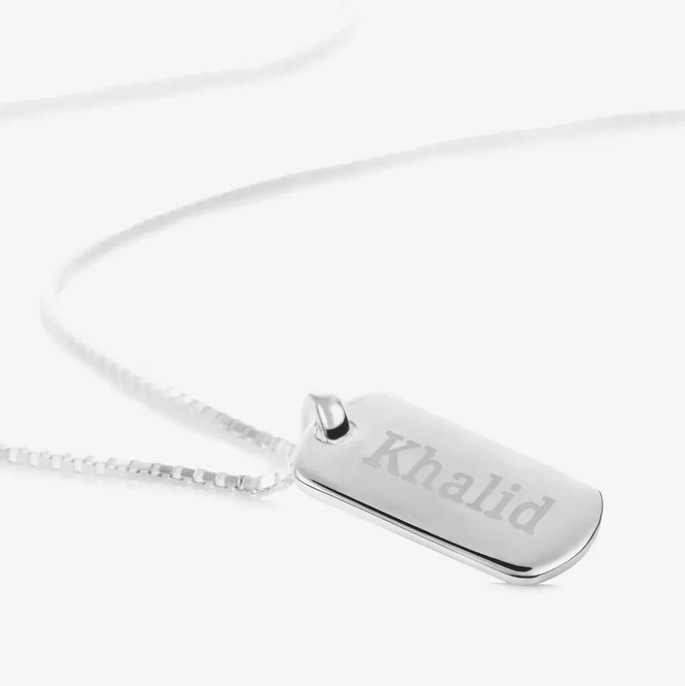 Little Star Boys Silver Personalised Tag Necklace (38cm)^BOY Jewellery