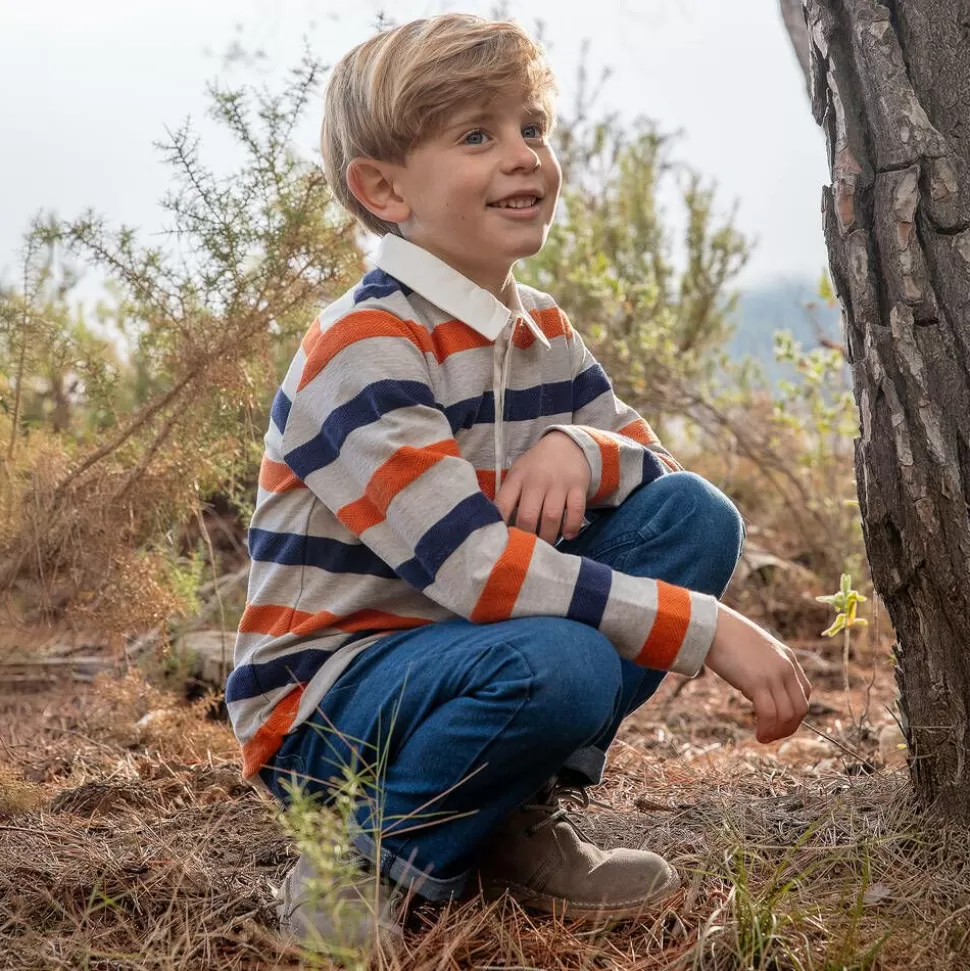 Tutto Piccolo Boys Striped Top & Blue Jeans Set^BOY Outfit Sets