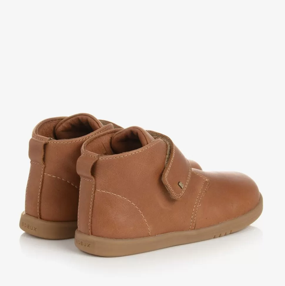 Bobux Boys Tan Brown Leather Velcro Boots^BOY Boots
