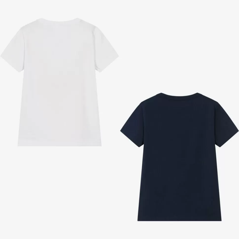 Emporio Armani Boys White & Blue Cotton T-Shirts (2 Pack)^BOY Underwear