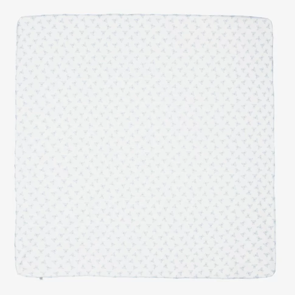 Magnolia Baby Boys White & Blue Pima Cotton Blanket (100cm)^ Gifts