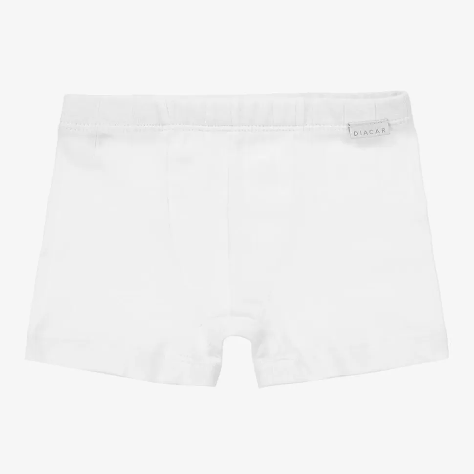 Diacar Boys White Cotton Boxer Shorts^BOY Underwear