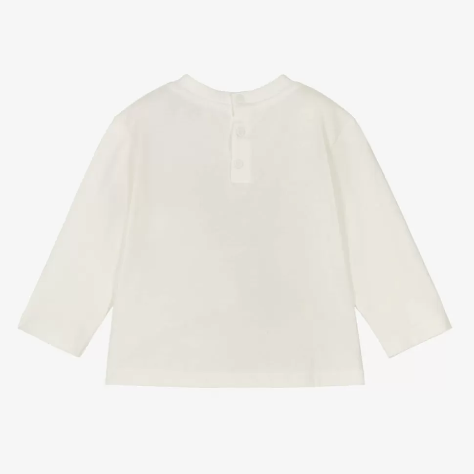 Emporio Armani Boys White Cotton Eagle Logo Top^ Tops