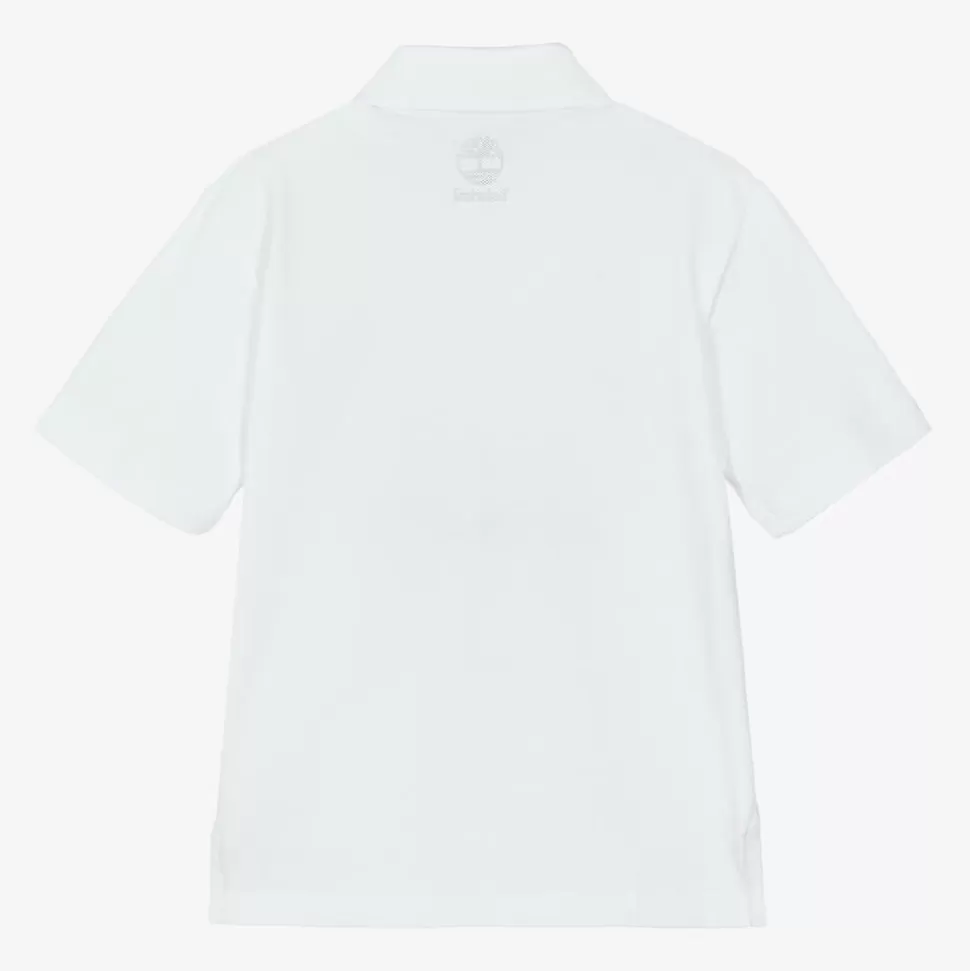 Timberland Boys White Cotton Polo Shirt^BOY Tops