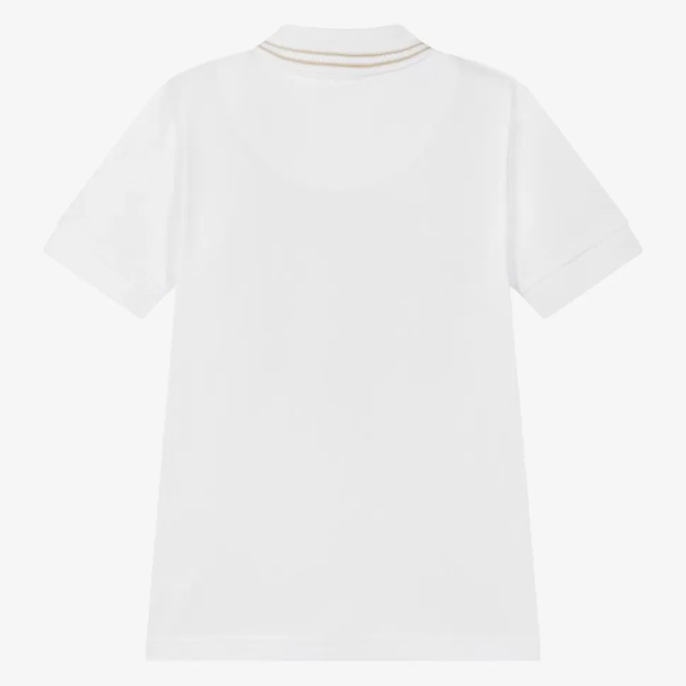 HUGO Boys White Cotton Polo Shirt^BOY Tops