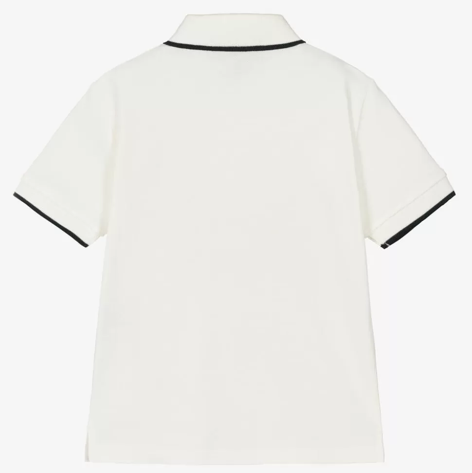 Emporio Armani Boys White Cotton Polo Shirt^BOY Tops