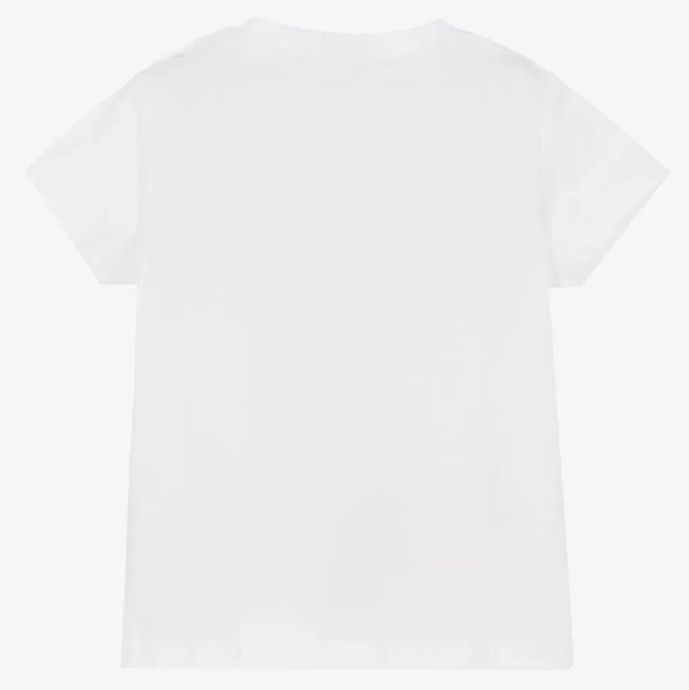 KENZO KIDS Boys White Cotton Tiger T-Shirt^ Tops