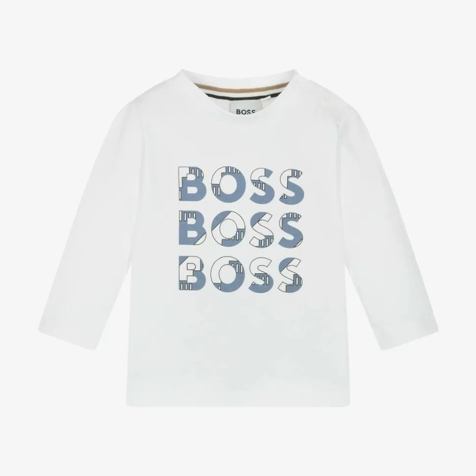 BOSS Boys White Cotton Top^BOY Tops