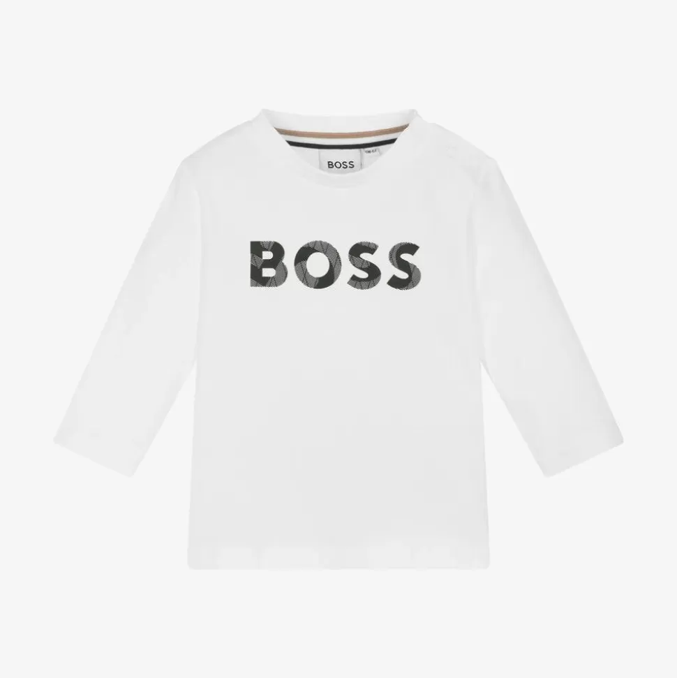 BOSS Boys White Cotton Top^BOY Tops
