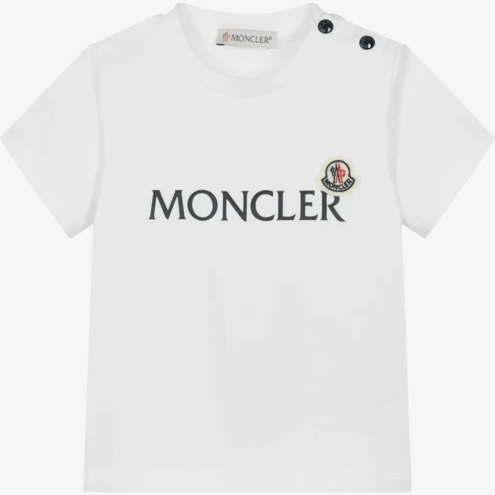 Moncler Enfant Boys White Cotton T-Shirt^ Tops