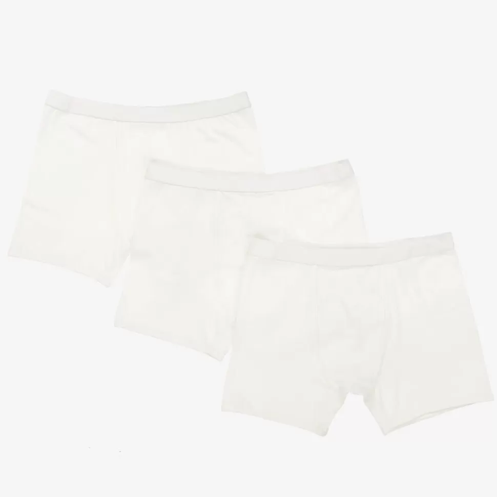 Childrensalon Essentials Boys White Organic Boxer Briefs (3 Pack)^BOY Underwear