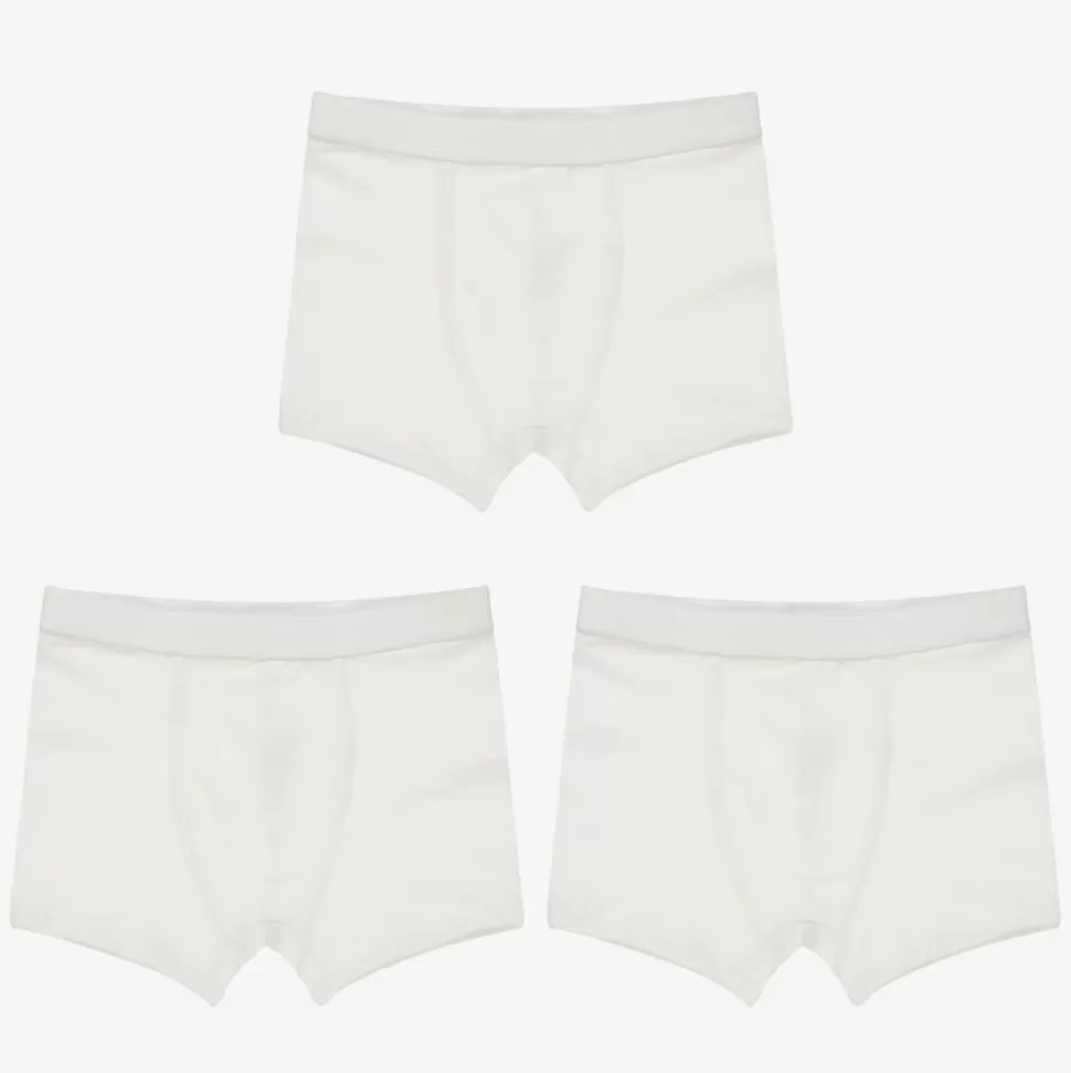 Childrensalon Essentials Boys White Organic Boxer Briefs (3 Pack)^BOY Underwear