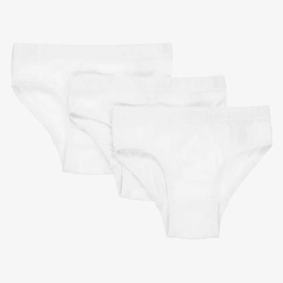 Childrensalon Essentials Boys White Organic Cotton Briefs (3 Pack)^BOY Underwear