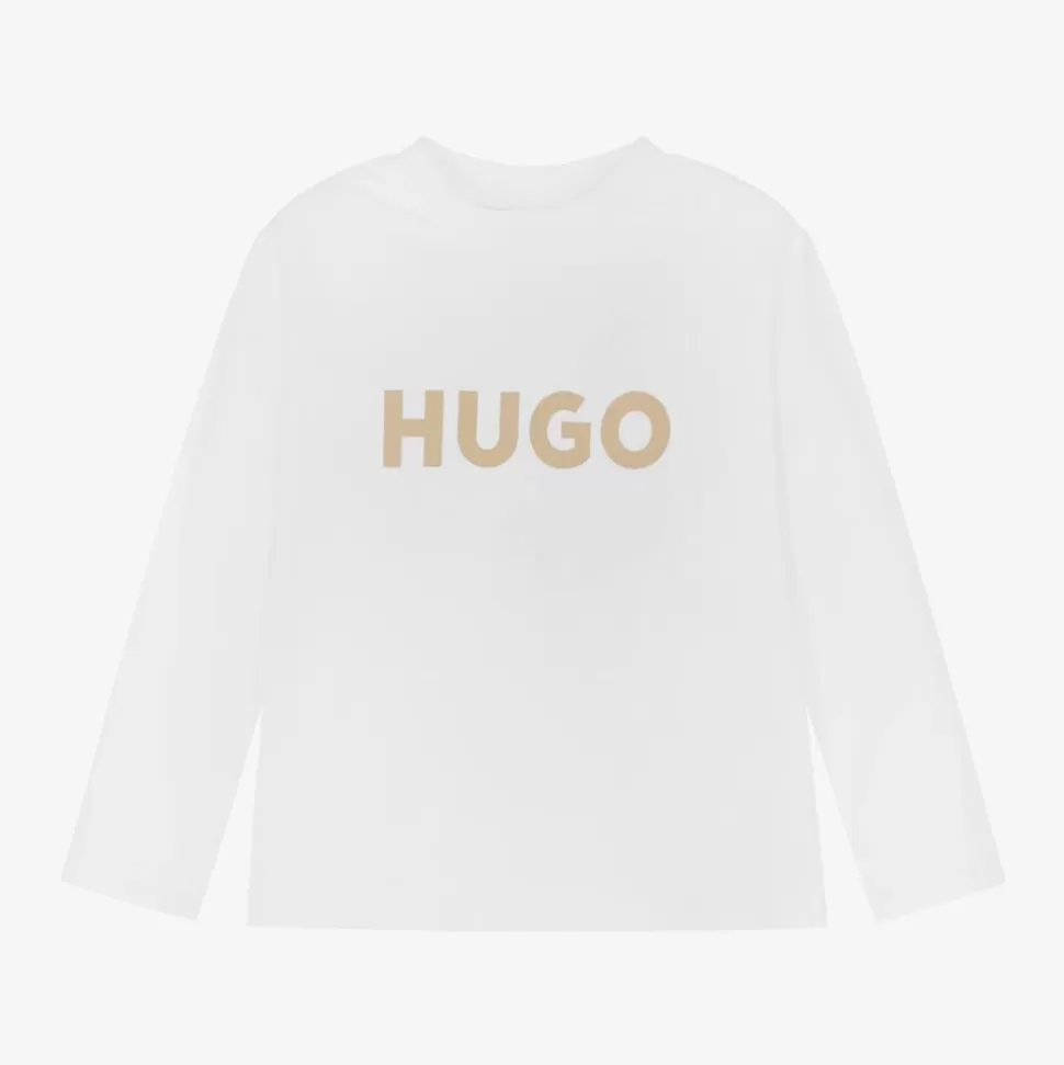 HUGO Boys White Organic Cotton Top^BOY Tops
