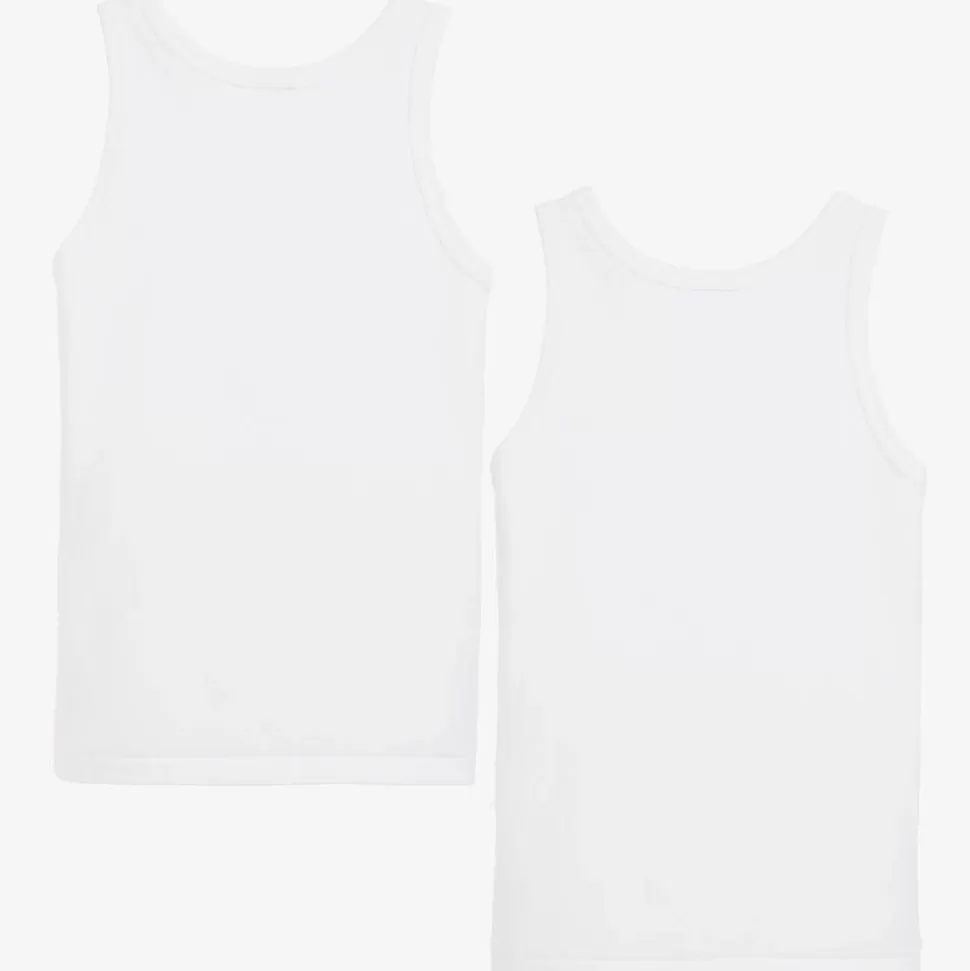 Petit Bateau Boys White Organic Cotton Vests (2 Pack)^BOY Underwear