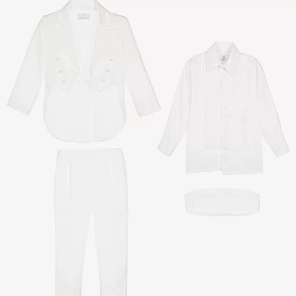 Beau KiD Boys White Tuxedo Suit^BOY Suits