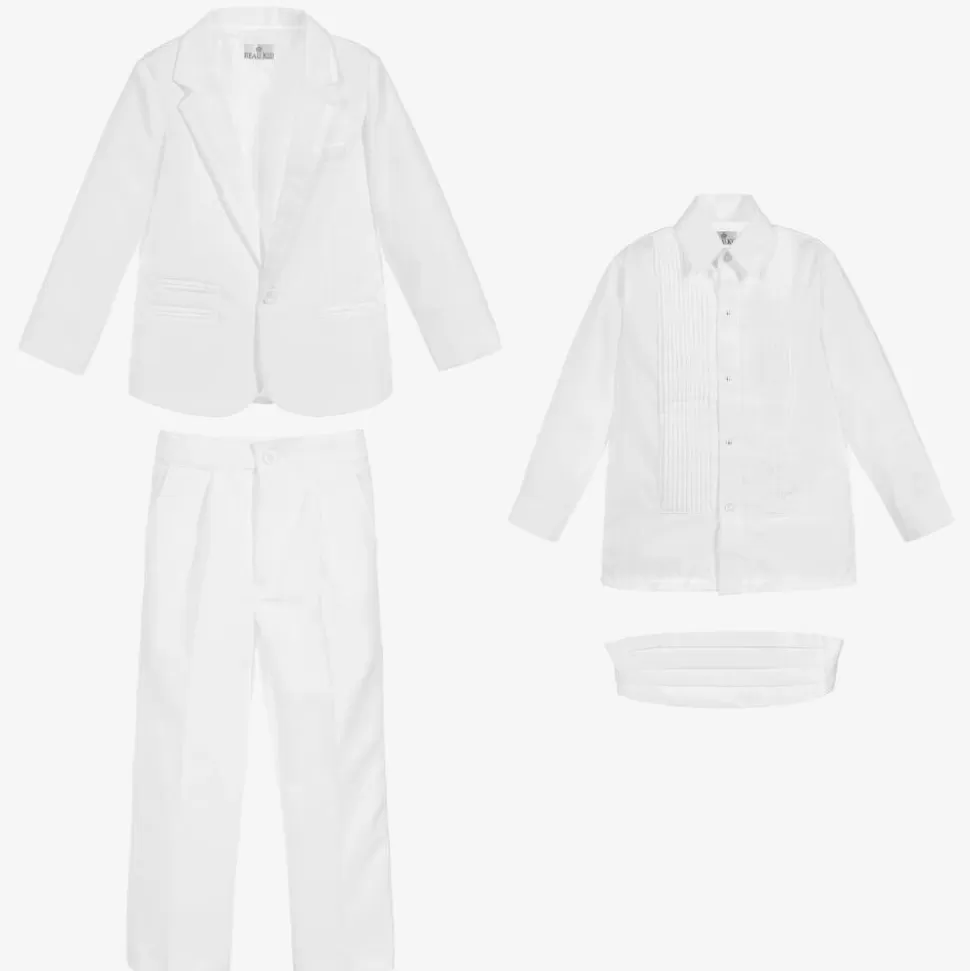 Beau KiD Boys White Tuxedo Suit^BOY Suits