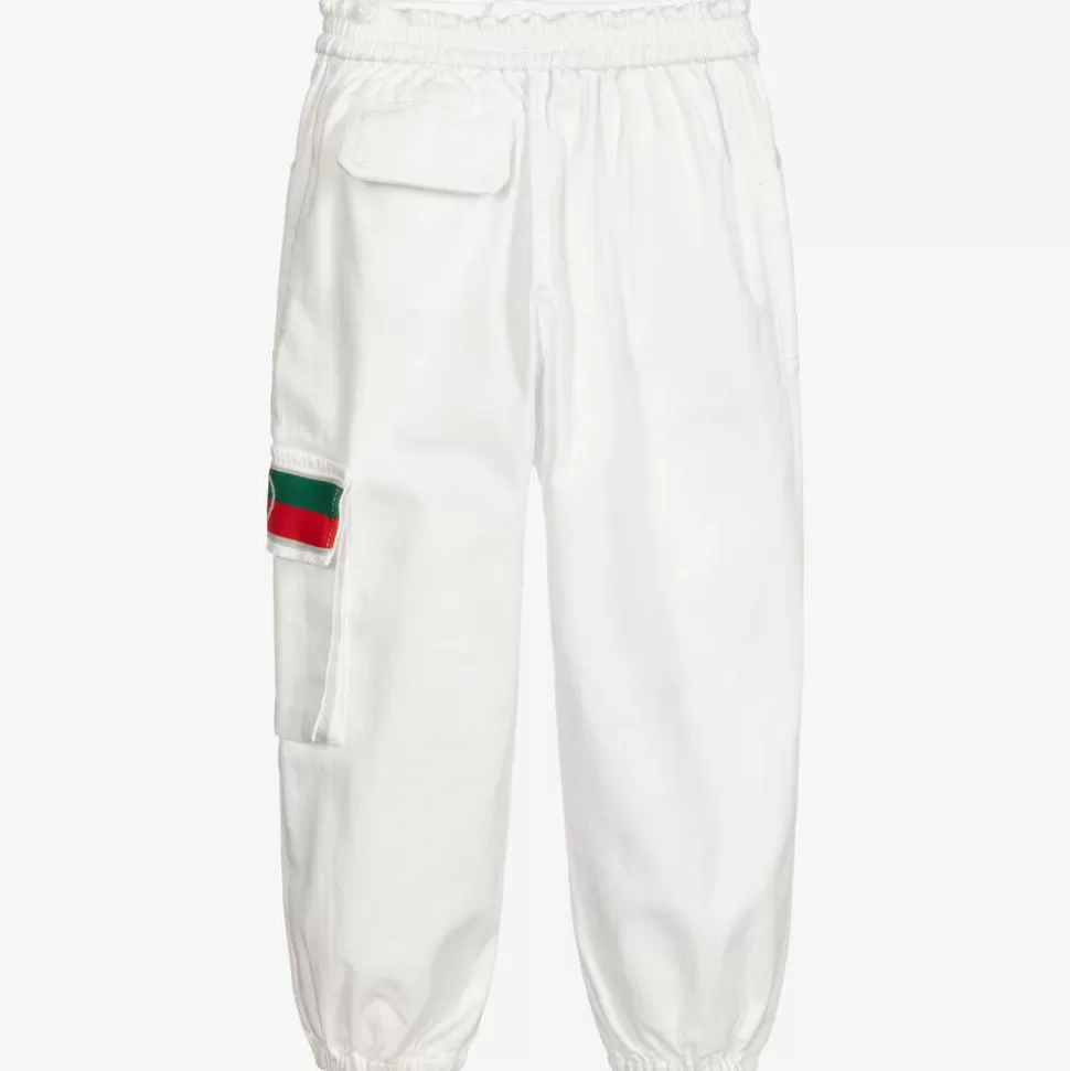 Gucci Boys White Web Trousers^BOY Trousers