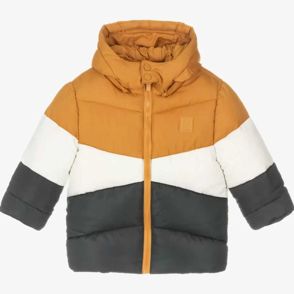 Mayoral Boys Yellow Colourblock Puffer Coat^BOY Coats & Jackets