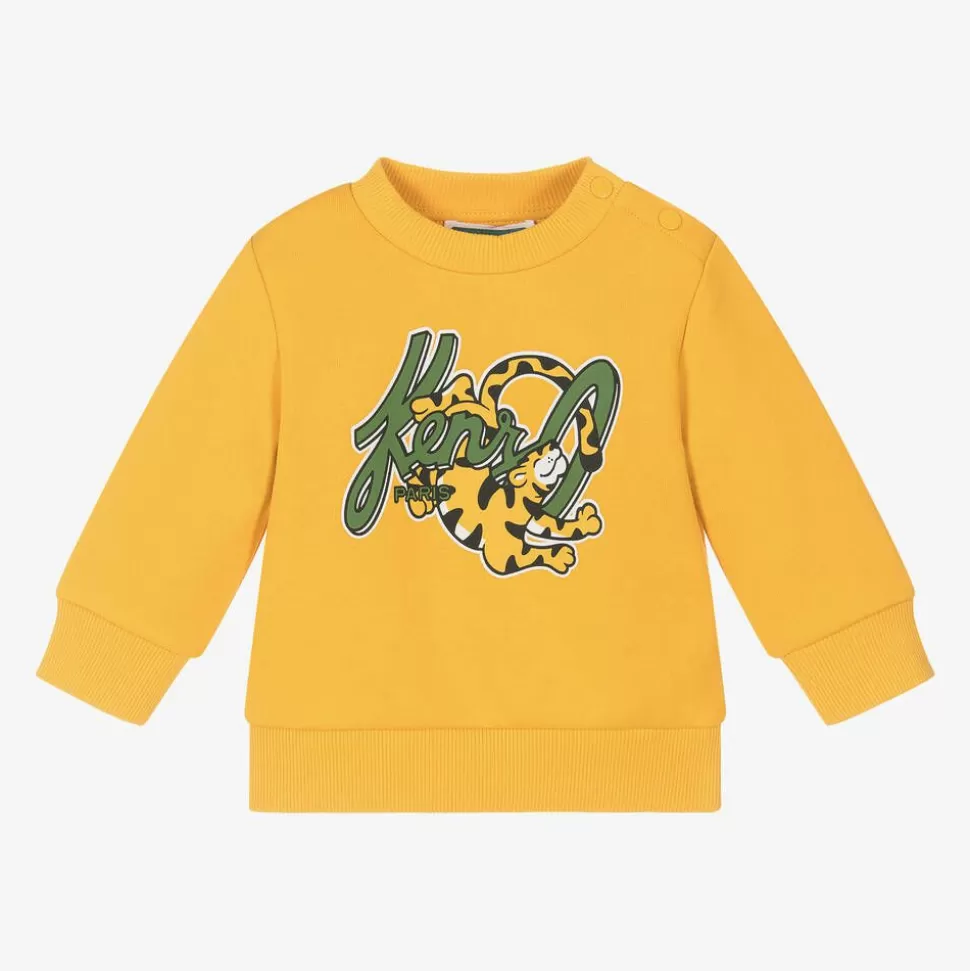 KENZO KIDS Boys Yellow Cotton Tiger Sweatshirt^BOY Tops