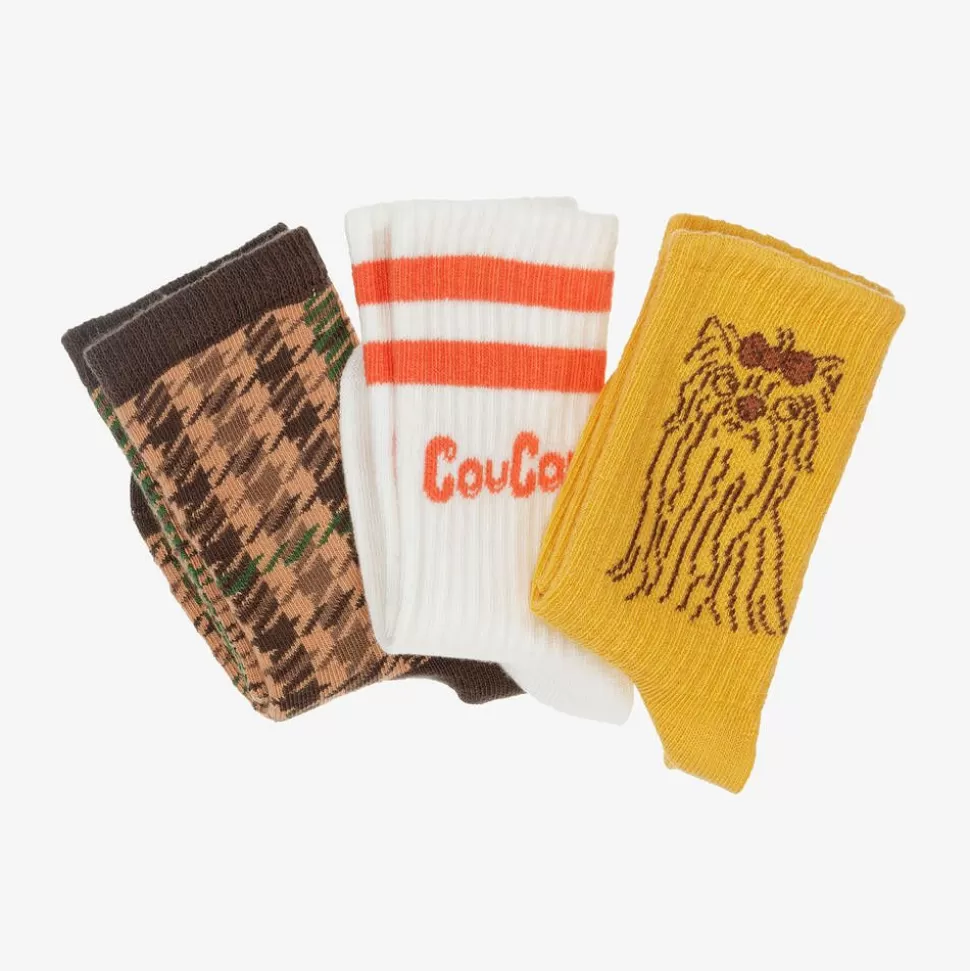 Mini Rodini Brown & Yellow Organic Cotton Socks (3 Pack)^BOY Socks
