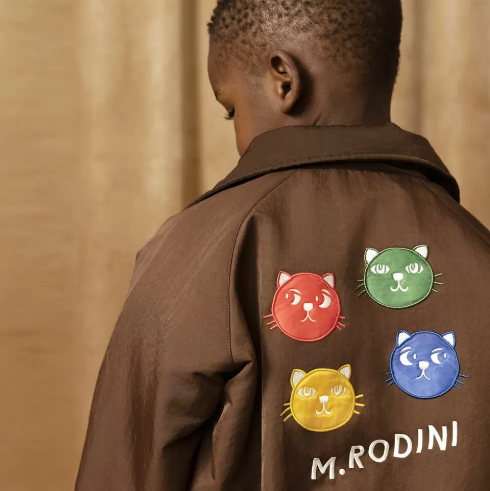 Mini Rodini Brown Cat Print Bomber Jacket^BOY Coats & Jackets | Coats & Jackets